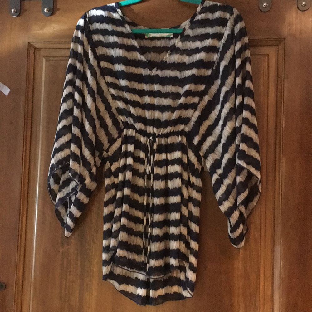 Blue and white stripped blouse. One size.